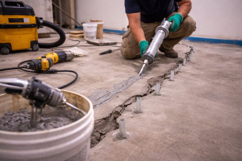 Cracked Basement Floor Repair in Hernando County, FL