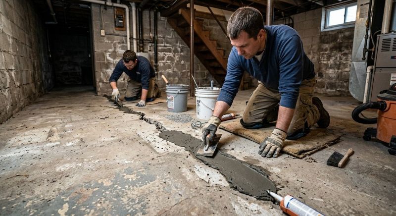 Cracked Basement Floor Repair in Hernando County, FL