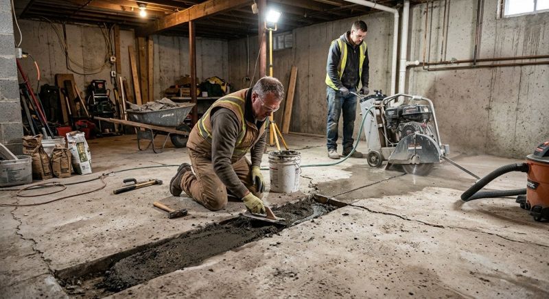 Cracked Basement Floor Repair in Hernando County, FL